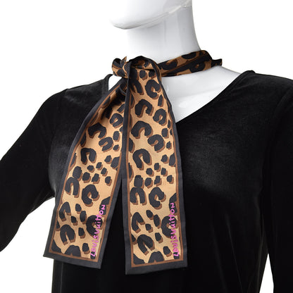 Louis Vuitton Silk Leopard Bandeau Scarf Marron 2 of 3