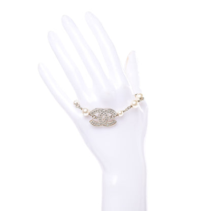 Chanel Pearl Crystal CC Bracelet Gold 2 of 4