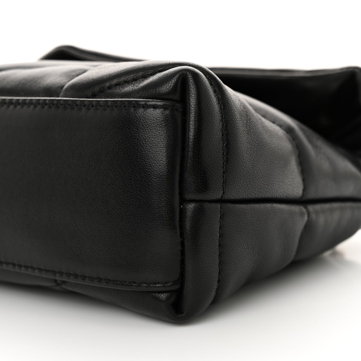 Lambskin Quilted Toy Loulou Puffer Monogram Chain Satchel Black