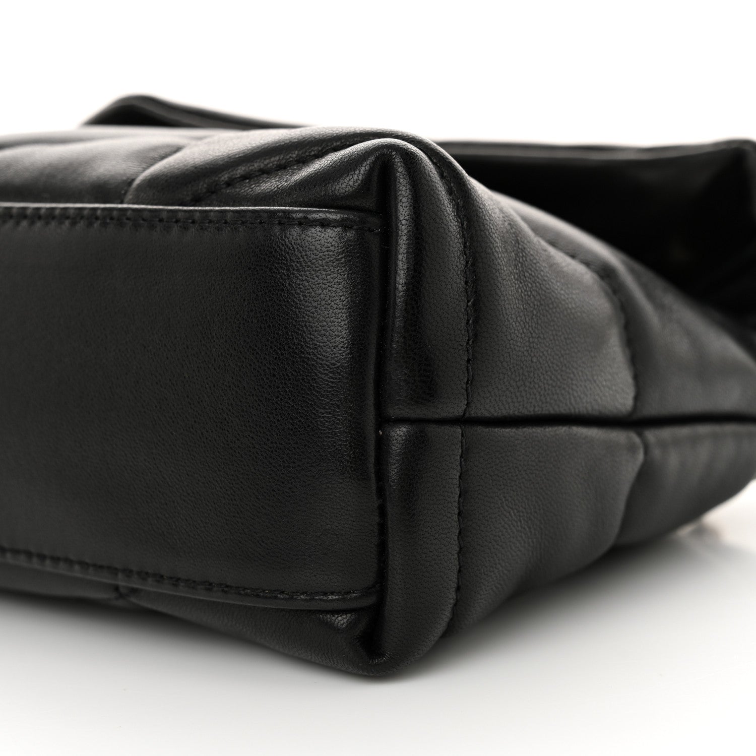 Saint Laurent Lambskin Quilted Toy Loulou Puffer Monogram Chain Satchel Black 10 of 11