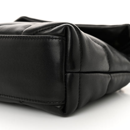 Saint Laurent Lambskin Quilted Toy Loulou Puffer Monogram Chain Satchel Black 10 of 11