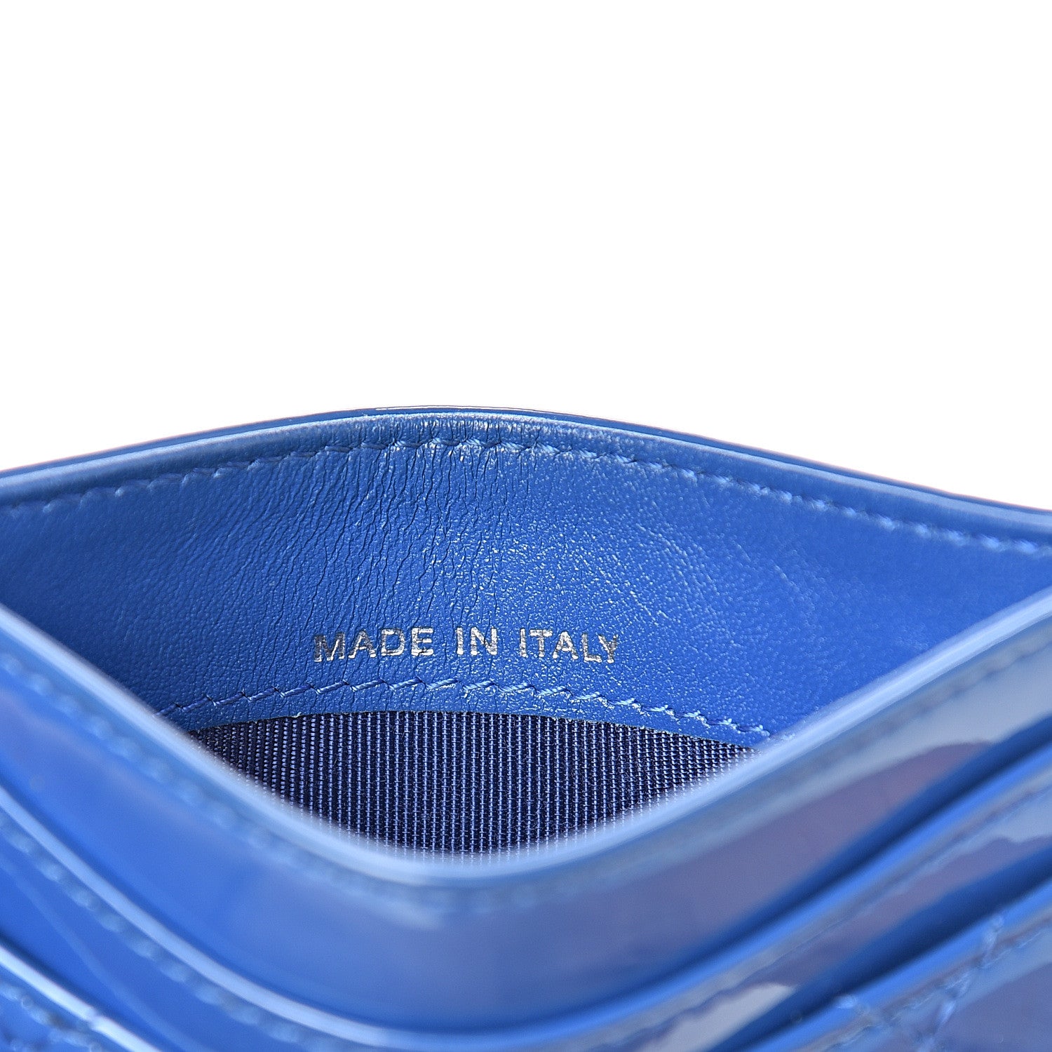 Chanel Patent Quilted Card Holder Blue 7 of 10
