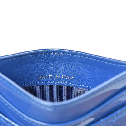 Chanel Patent Quilted Card Holder Blue 7 of 10