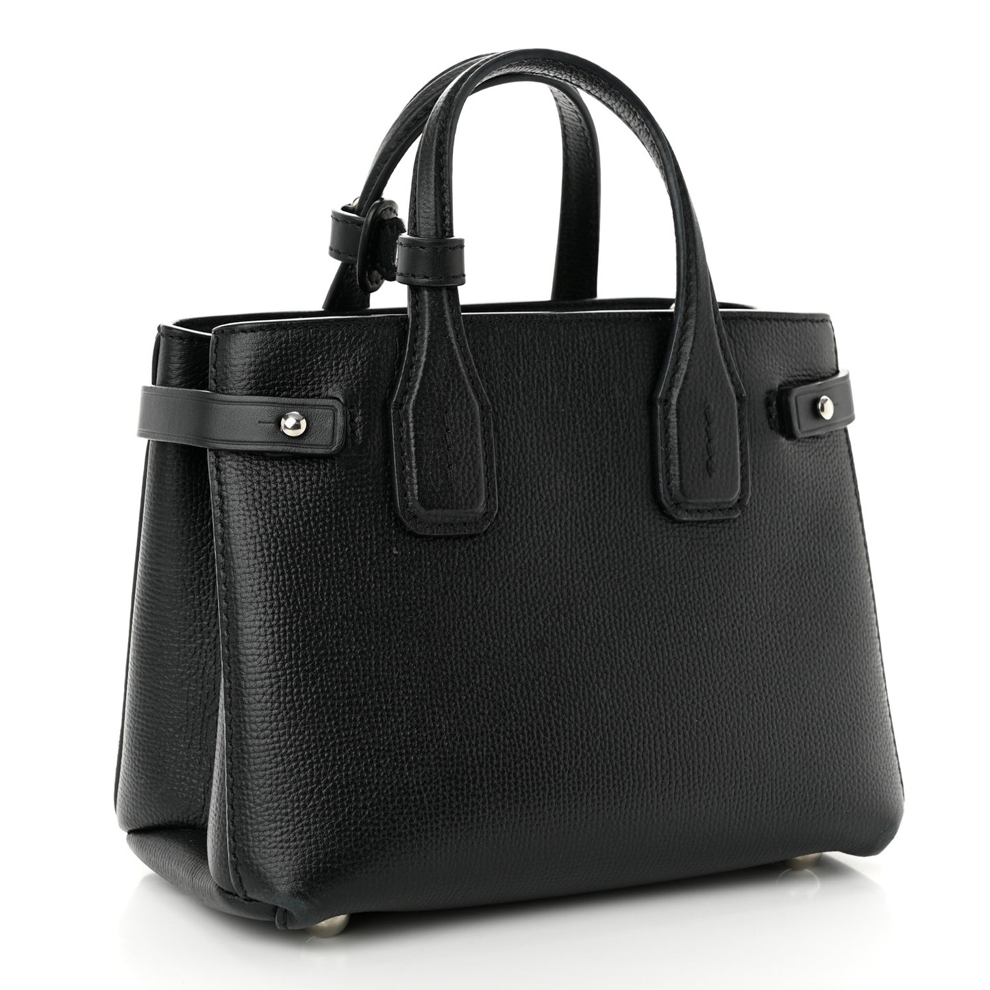 Grainy Calfskin House Check Baby Banner Tote Black