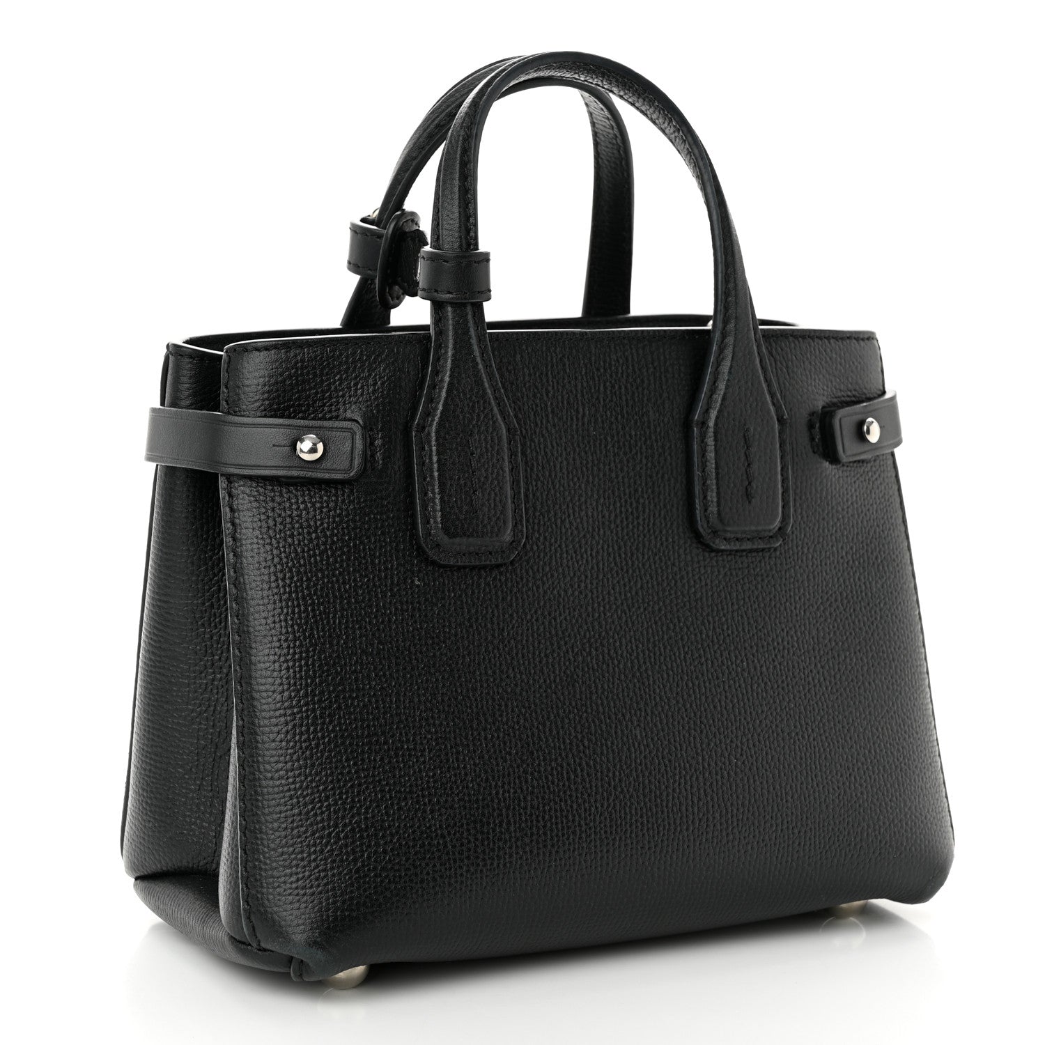 Burberry Grainy Calfskin House Check Baby Banner Tote Black 3 of 9