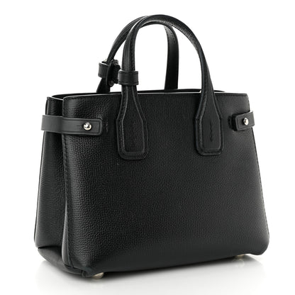 Burberry Grainy Calfskin House Check Baby Banner Tote Black 3 of 9
