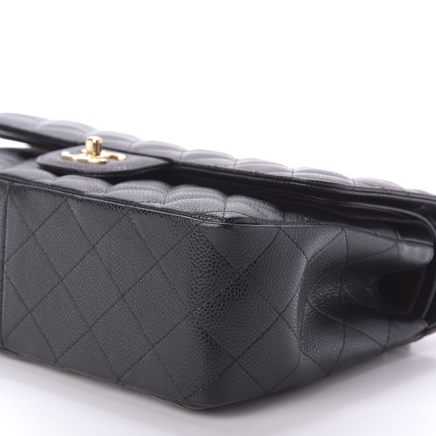 Caviar Quilted Jumbo Double Flap Black