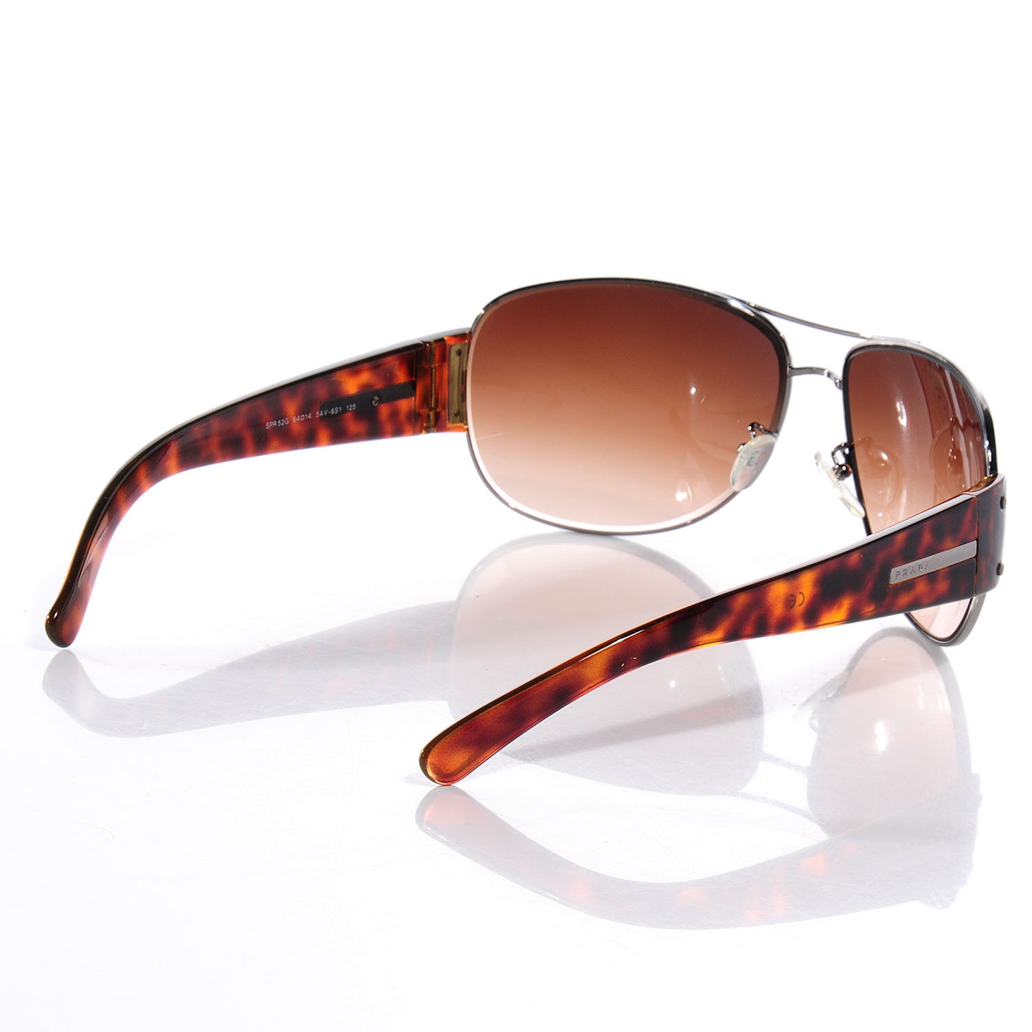 Prada Tortoise Shell Aviator Sunglasses SPR 52G 2 of 5