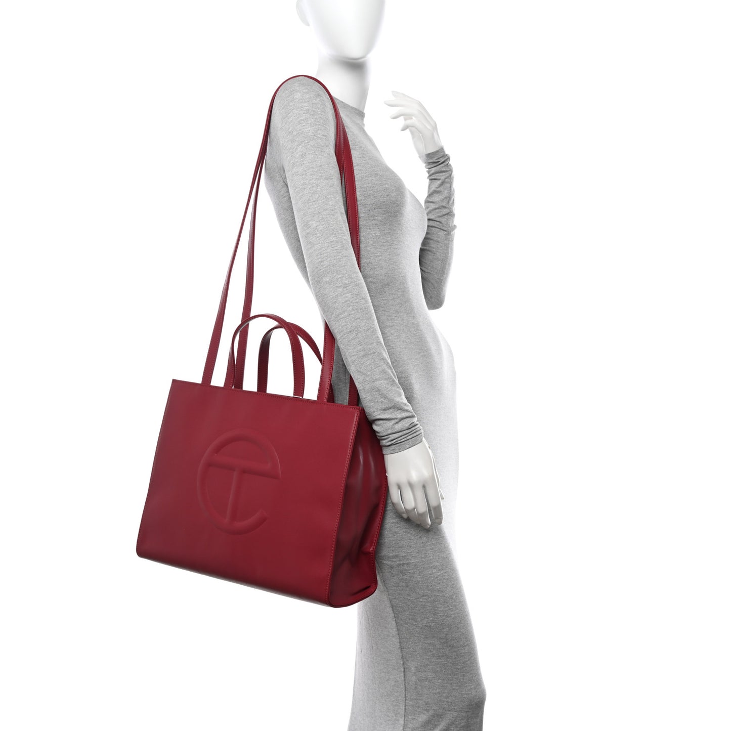 Vegan Leather Medium Shopping Bag Oxblood