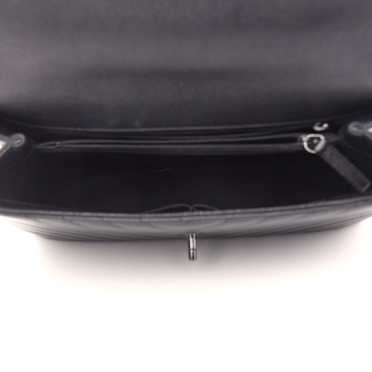 Caviar Chevron Quilted Medium Coco Handle Flap So Black