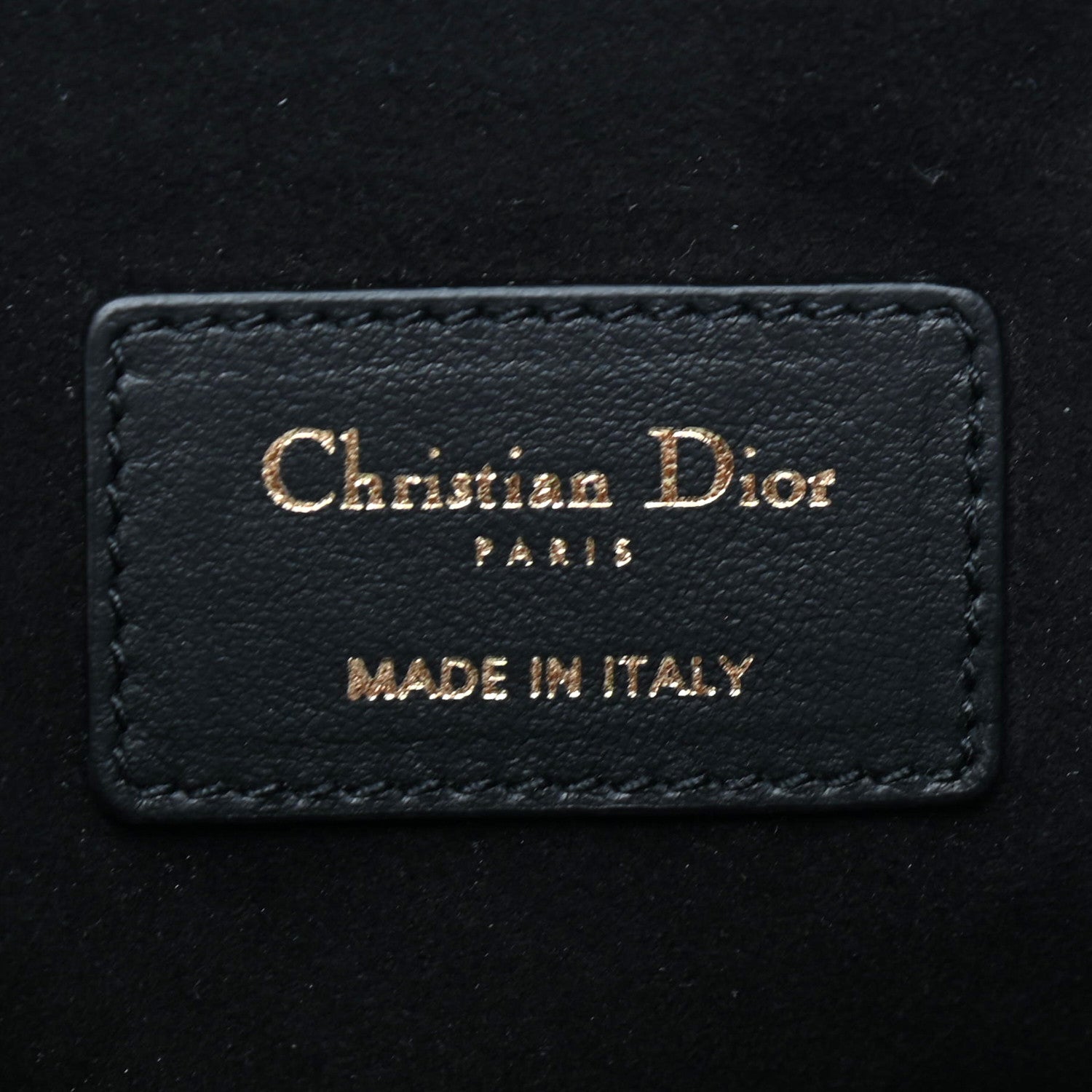 Christian Dior Calfskin Embossed Logo Zip Clutch Black 6 of 7
