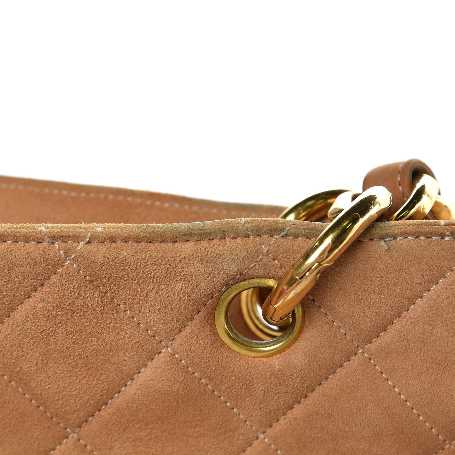 Chanel Suede Quilted Tote Beige 10 of 25