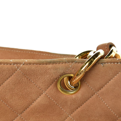 Chanel Suede Quilted Tote Beige 10 of 25