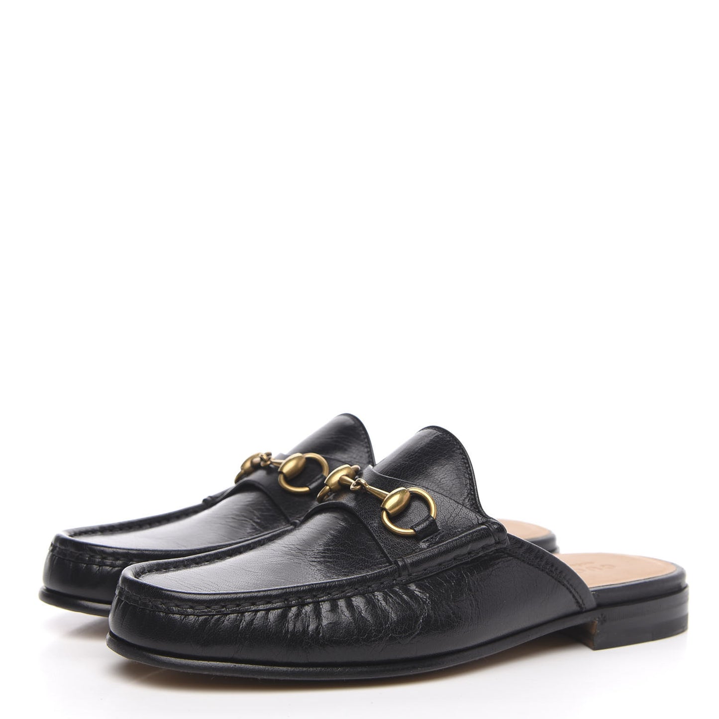 Goatskin Mens Horsebit Slippers 8 Black