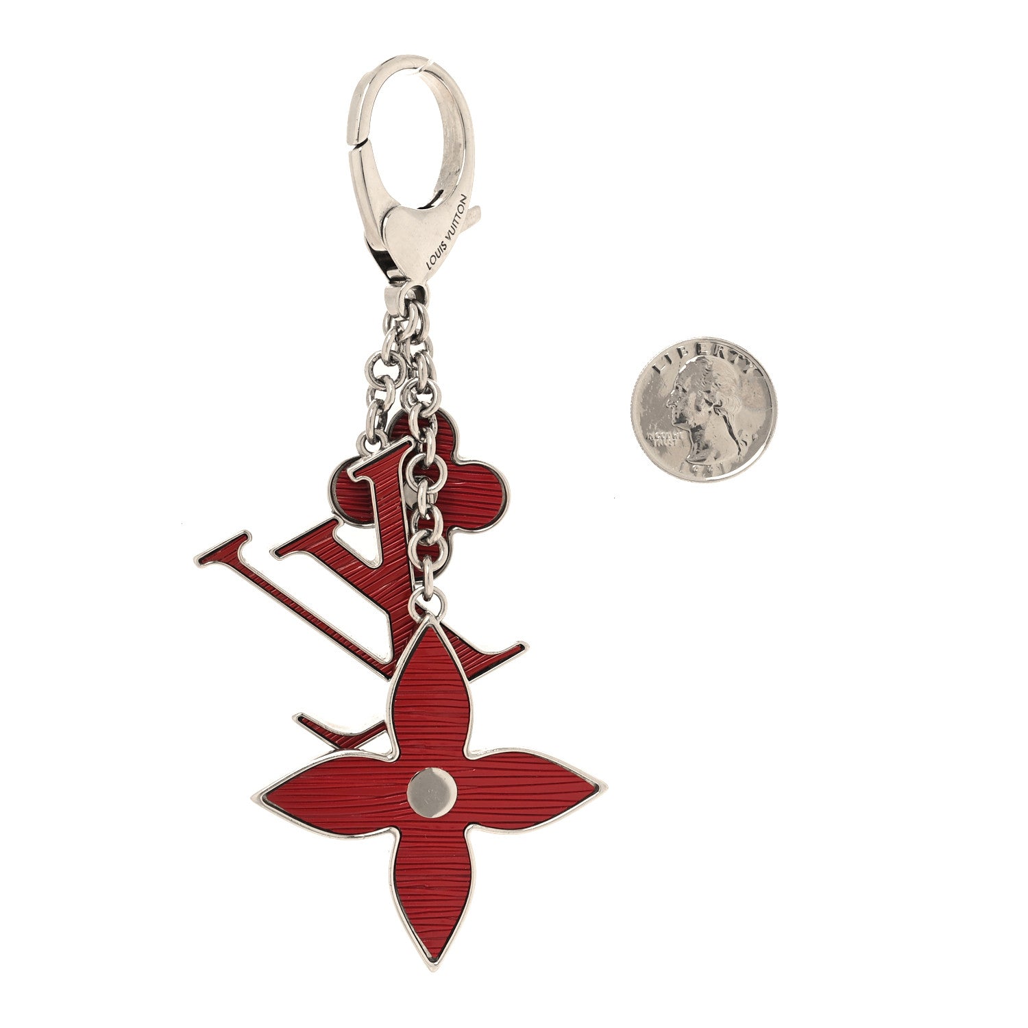 Louis Vuitton Fleur d Epi Bag Charm Fuchsia 2 of 3