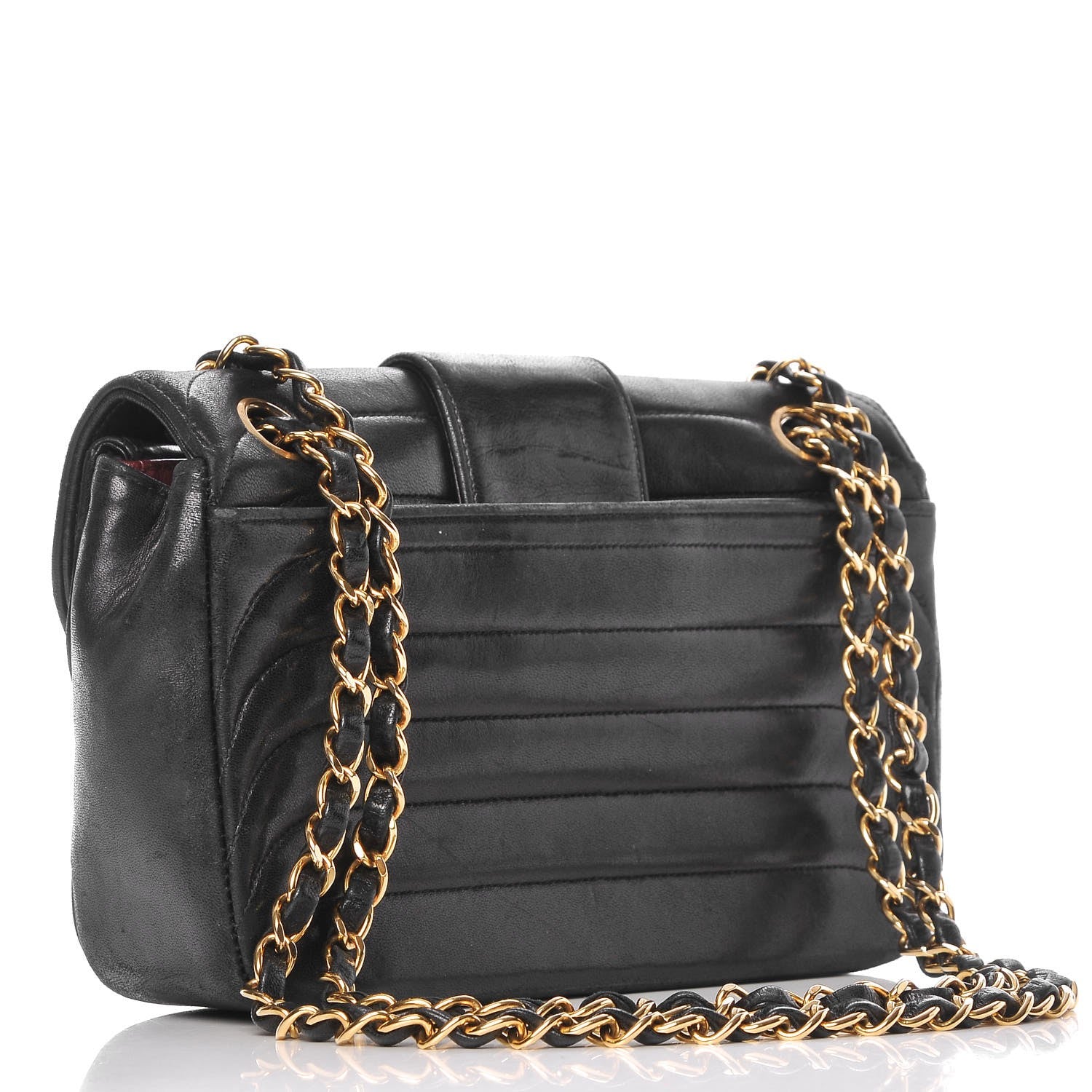Chanel Lambskin Horizontal Quilted Small Single Flap Navy 3 of 23