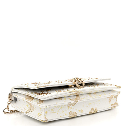 Christian Dior Calfskin Butterfly Zodiac Print Embroidery Mini My Dior Top Handle Clutch White Gold 4 of 10
