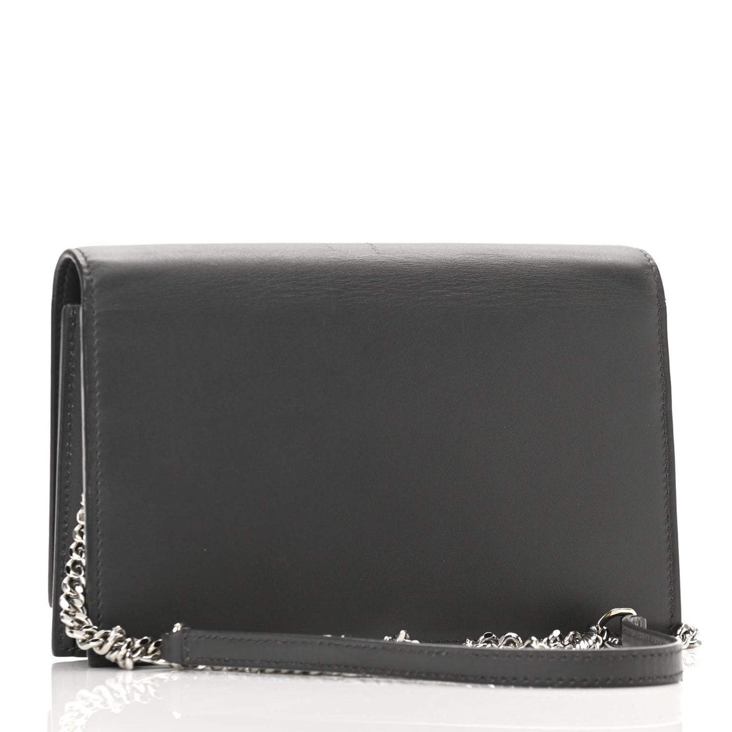 Smooth Calfskin Classic Monogram Kate Tassel Chain Wallet Asphalt