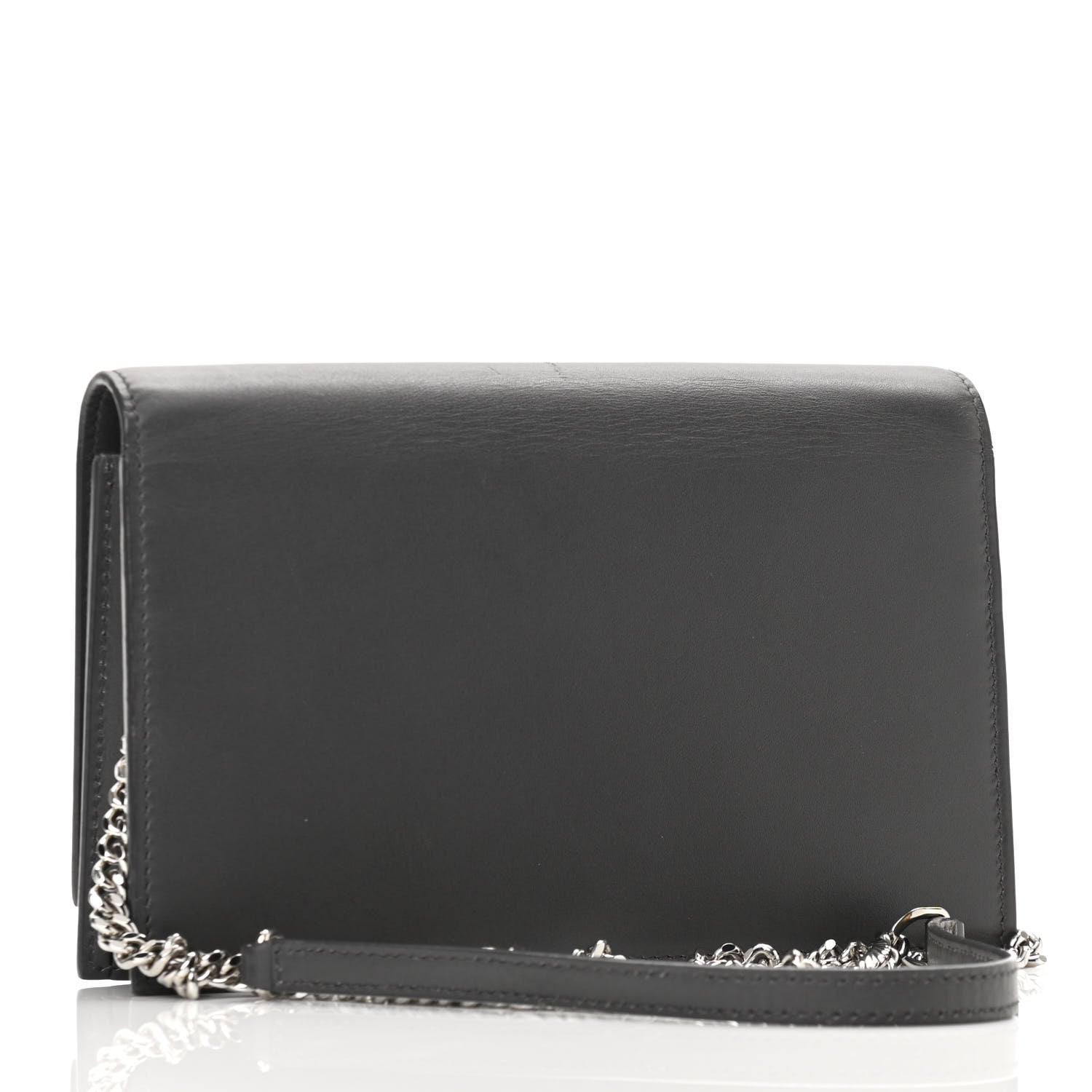 Saint Laurent Smooth Calfskin Classic Monogram Kate Tassel Chain Wallet Asphalt 3 of 9