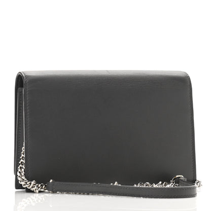 Saint Laurent Smooth Calfskin Classic Monogram Kate Tassel Chain Wallet Asphalt 3 of 9