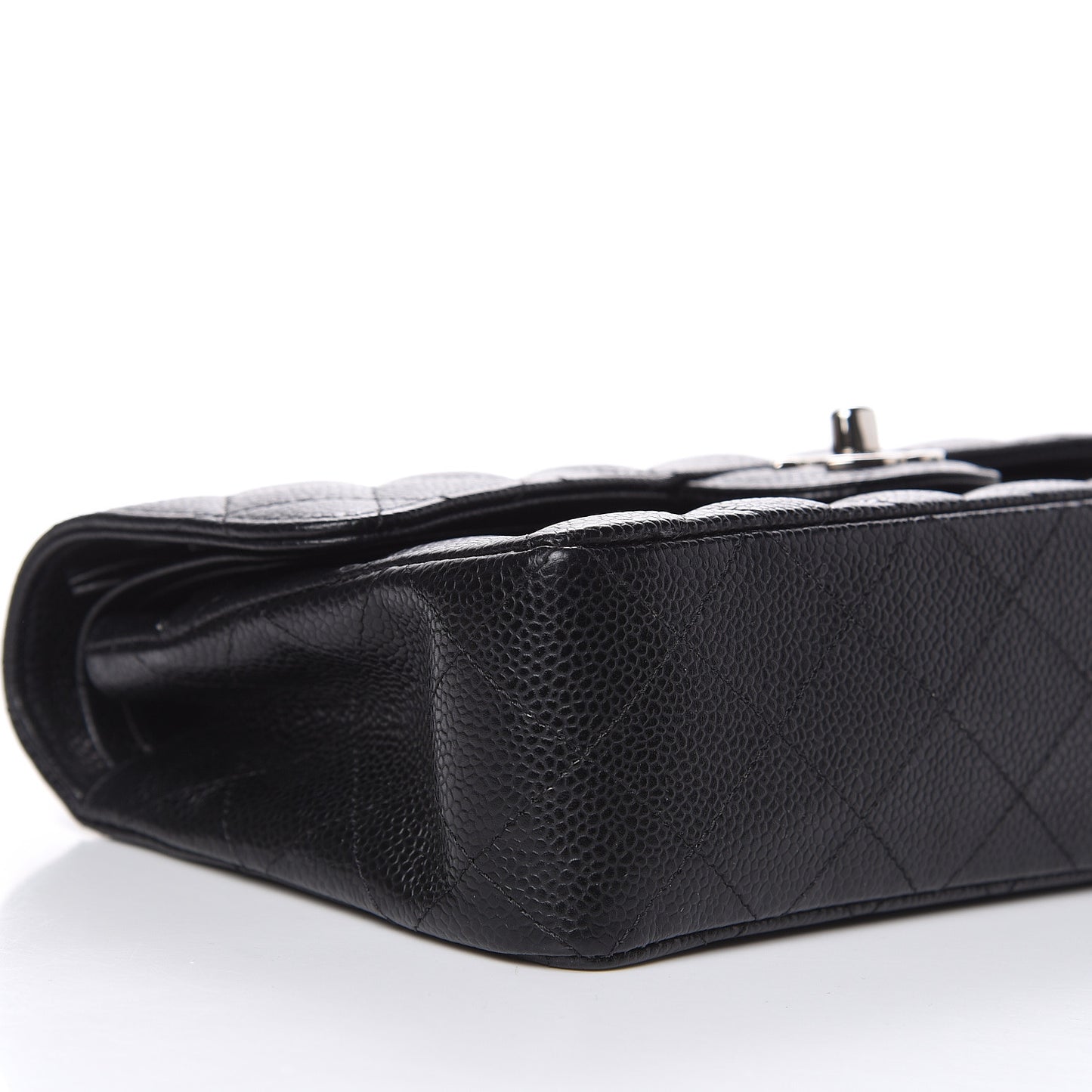 Caviar Quilted Small Double Flap Black