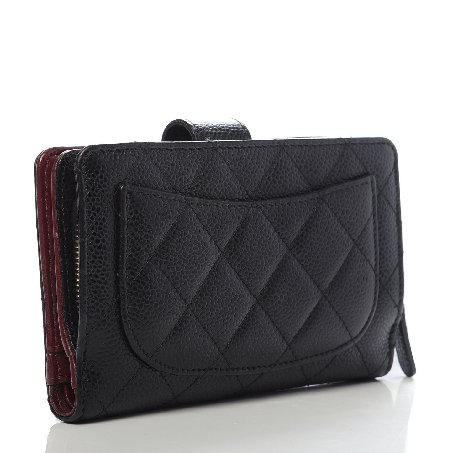 Caviar Quilted CC French Wallet Black