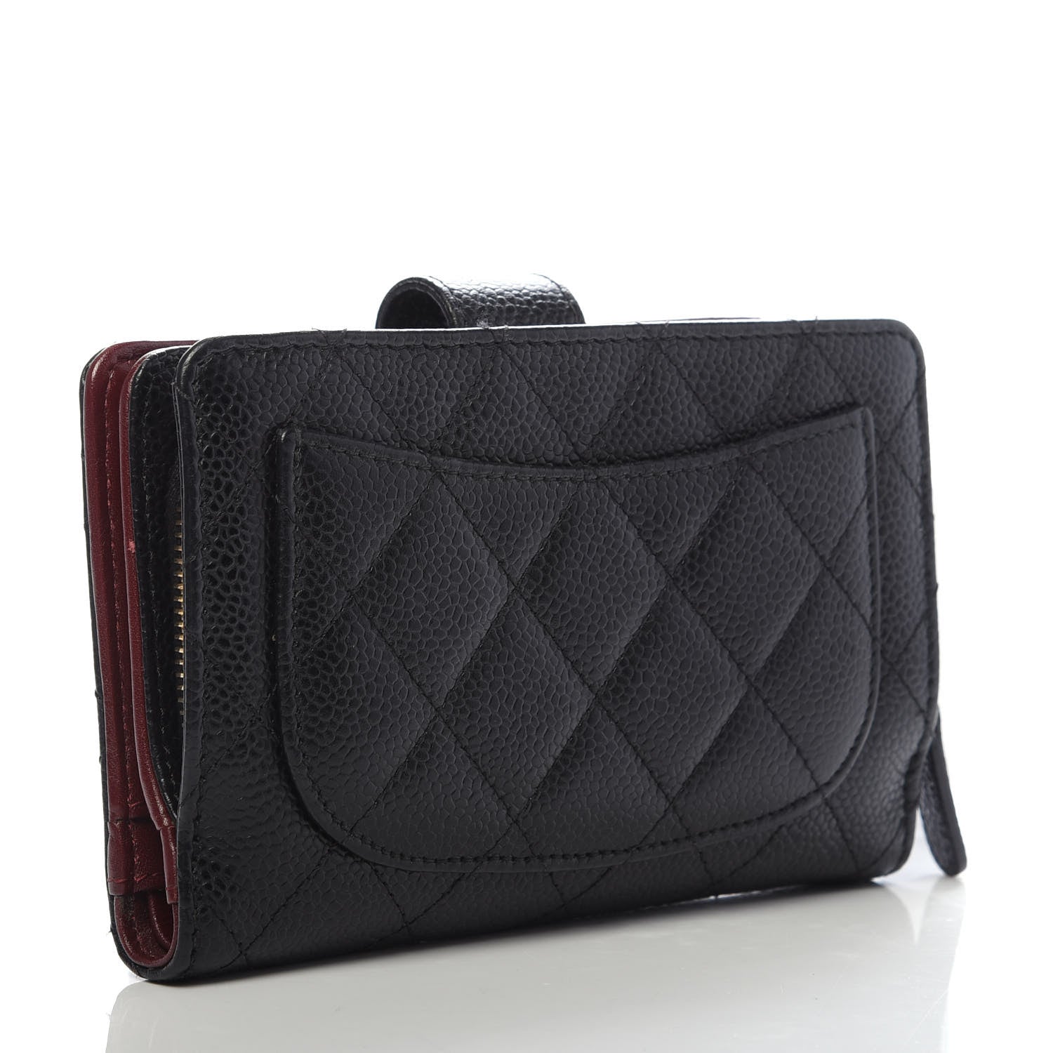 Chanel Caviar Quilted CC French Wallet Black 3 of 11