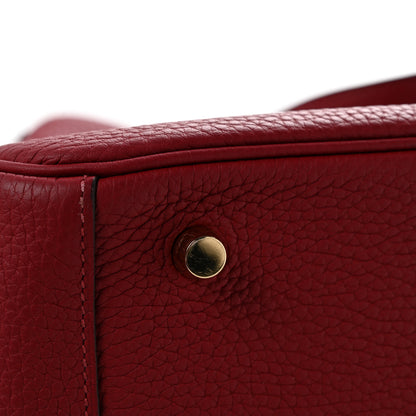 Hermes Taurillon Clemence Lindy 30 Rouge Grenat 12 of 13