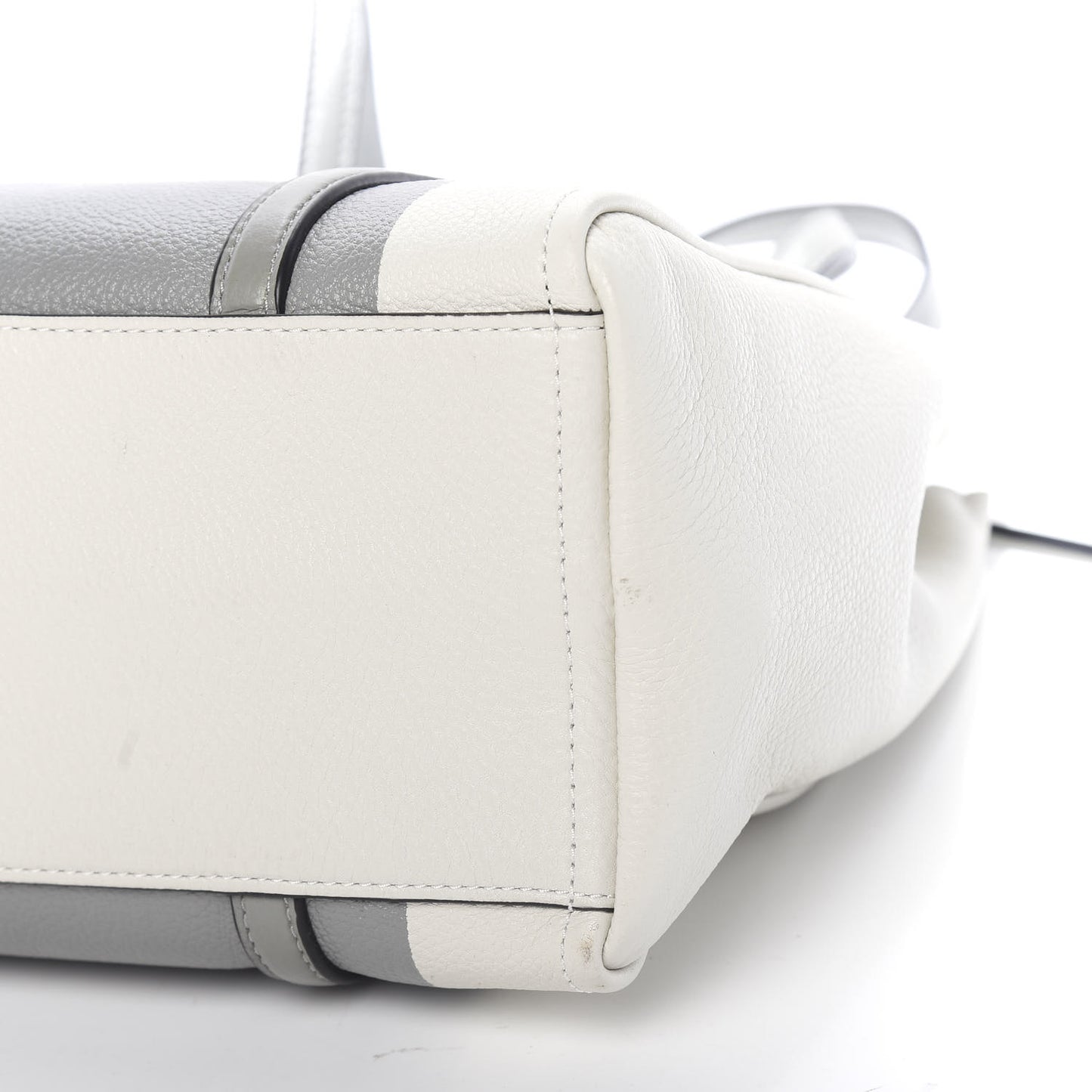 Grained Calfskin The Tag Tote Grey White
