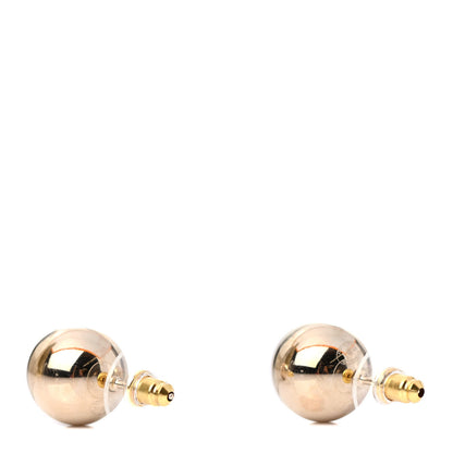 Chanel Metal Bead CC Stud Earrings Gold 3 of 4