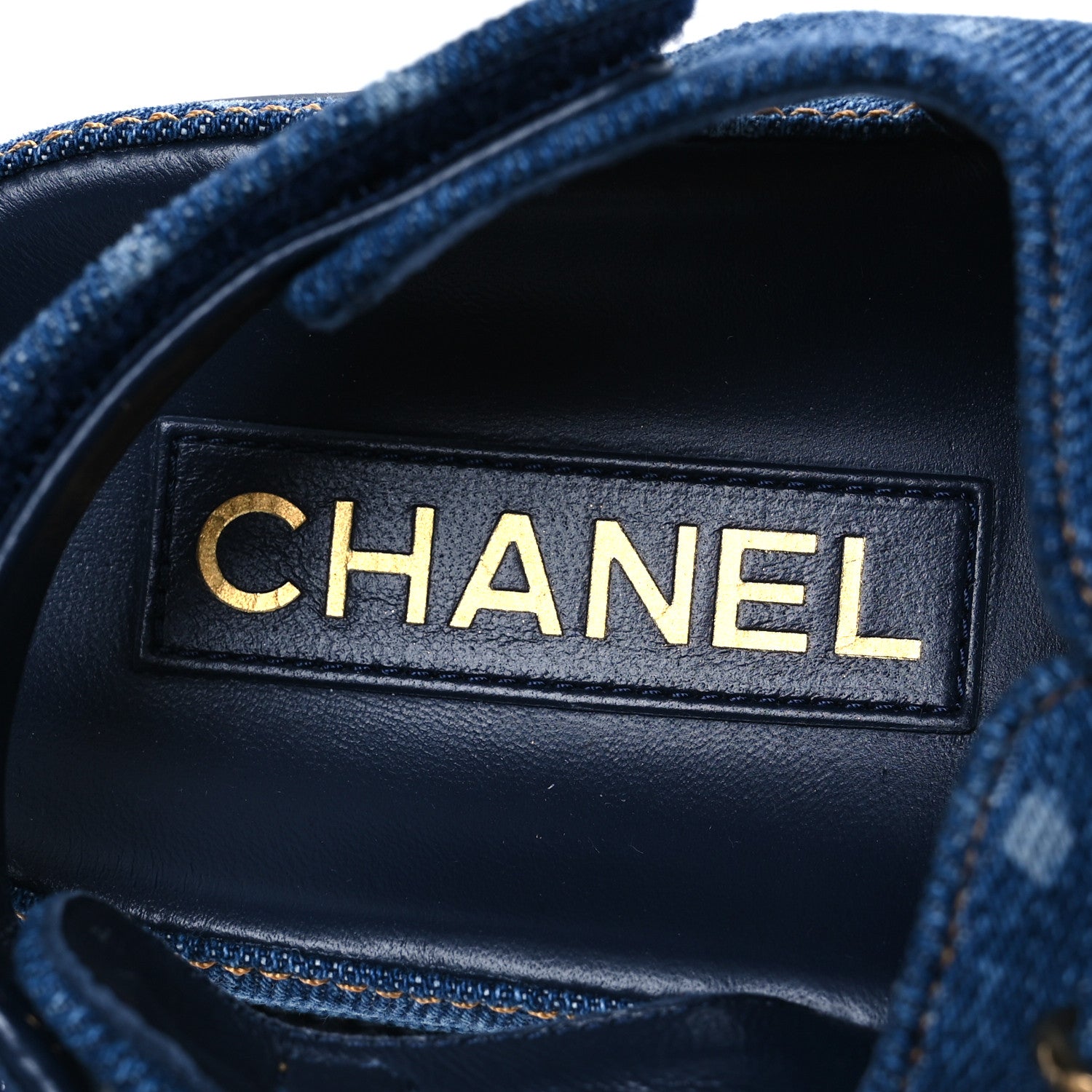 Chanel Denim CC Dad Sandals 35 Dark Blue 9 of 11
