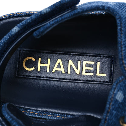 Chanel Denim CC Dad Sandals 35 Dark Blue 9 of 11