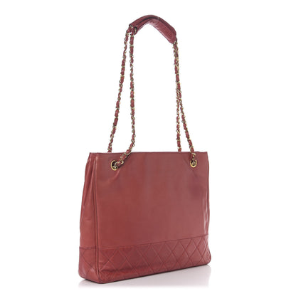 Chanel Lambskin Quilted Tote Red 3 of 11