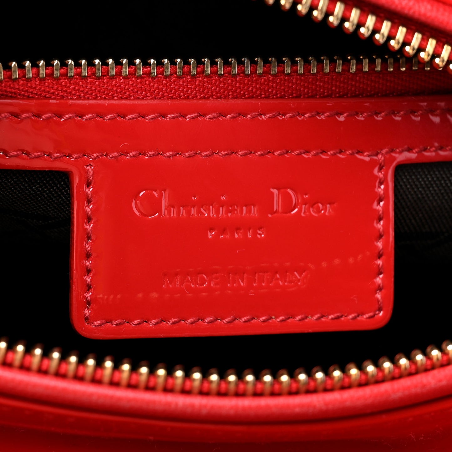 Patent Cannage Medium Lady Dior Red