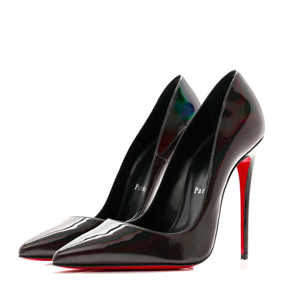 Christian Louboutin Metallic Patent Psychic So Kate 120 Pumps 37.5 Black 3 of 7