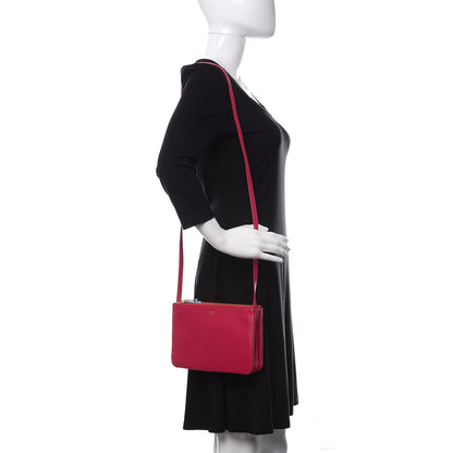 Celine Lambskin Small Trio Crossbody Bag Fuchsia 2 of 10