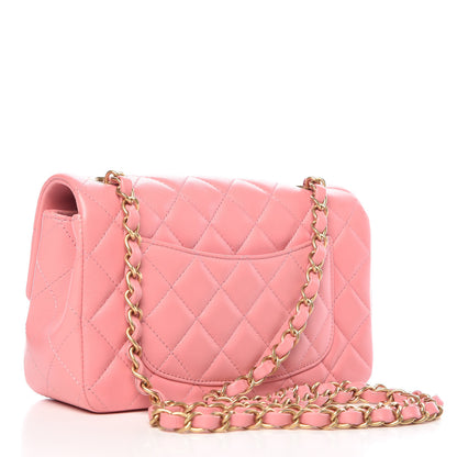 Chanel Lambskin Quilted Mini Rectangular Flap Pink 3 of 22
