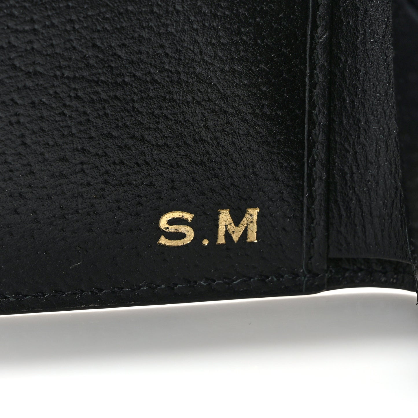 Calfskin Bee Bi-Fold Wallet Black