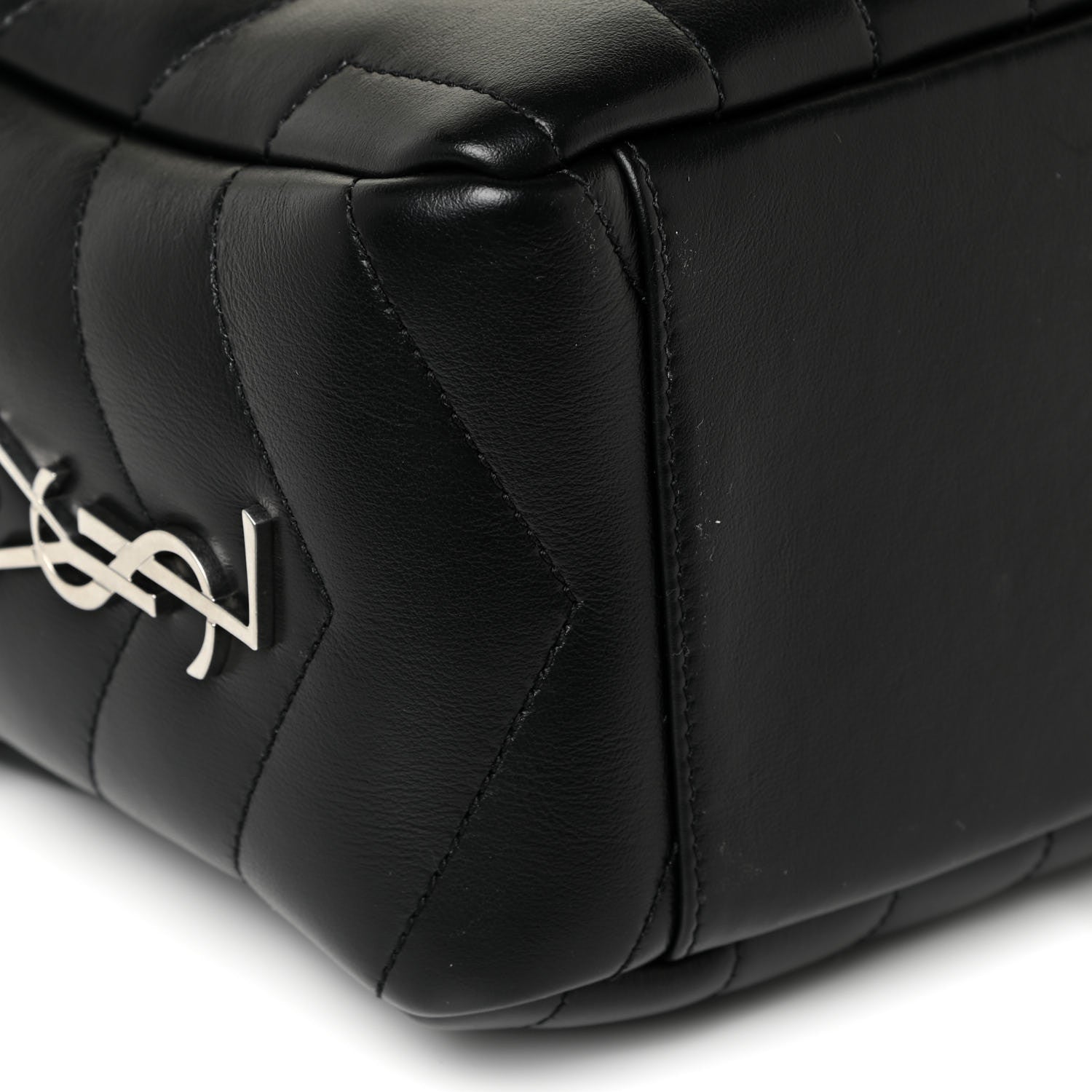 Saint Laurent Calfskin Y Quilted Monogram Small Loulou Bowling Bag Black 8 of 12