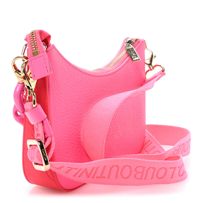 Christian Louboutin Calfskin Gomme Mini Loubila Chain Shoulder Bag Fluo Pink 3 of 12