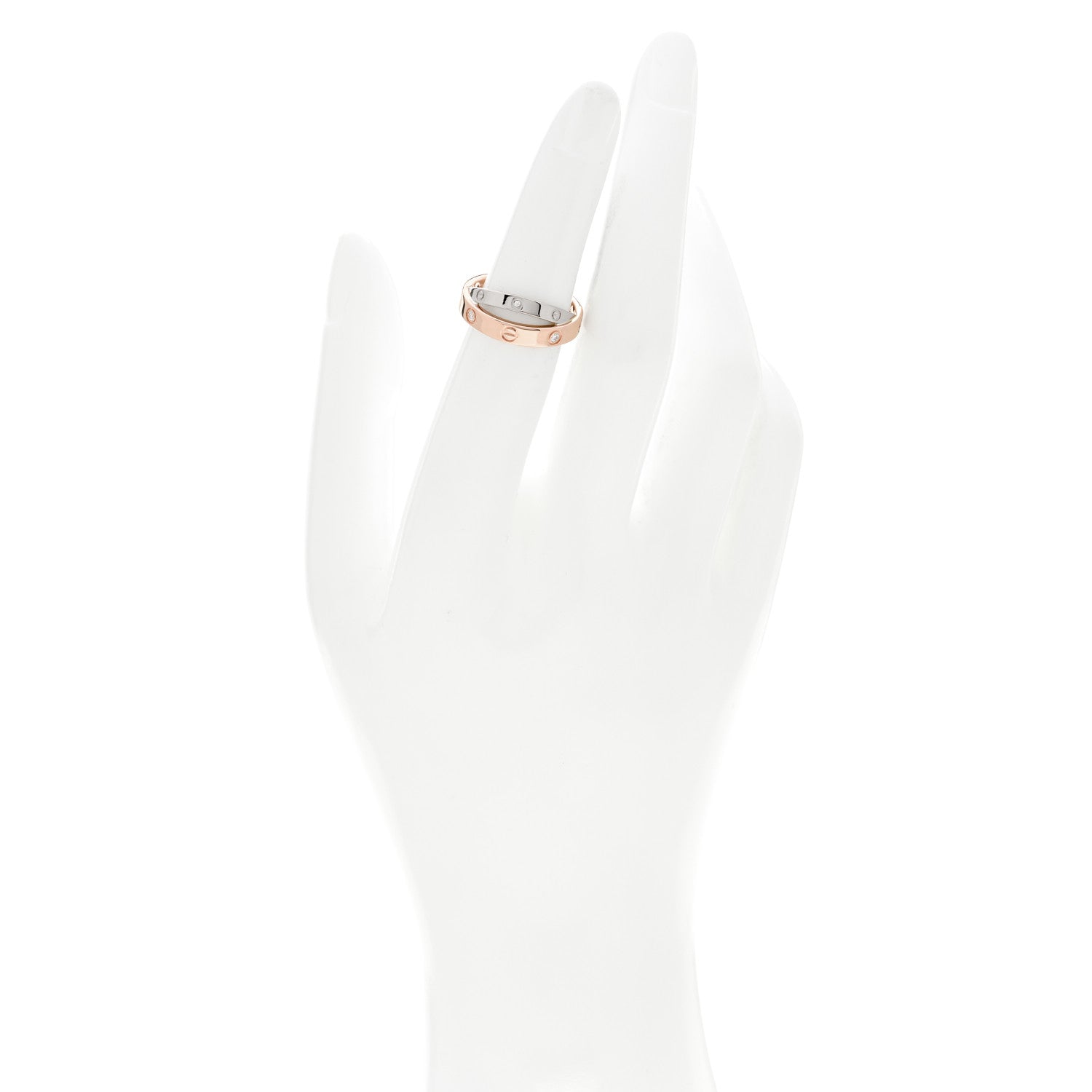 Cartier 18K Pink White Gold 6 Diamonds LOVE Ring 48 4.5 2 of 5