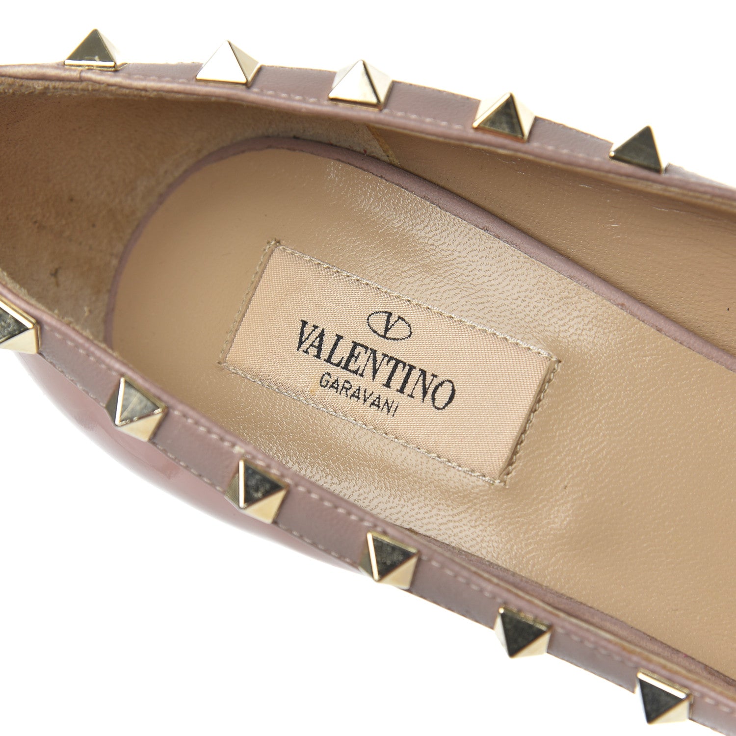 Valentino Garavani Patent Rockstud Peep Toe Platform Pumps 38.5 Pop Gardenia Poudre 6 of 13