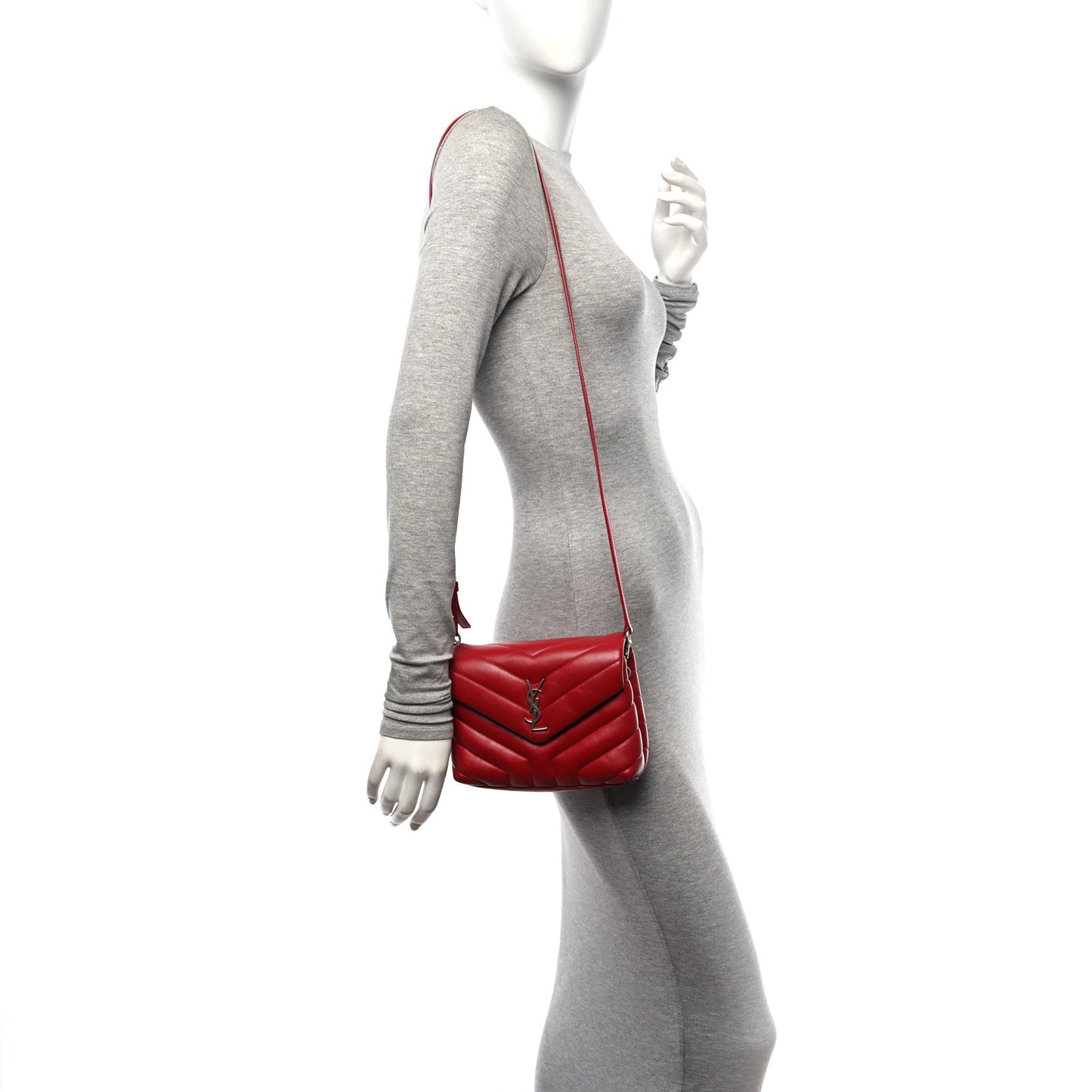 Calfskin Y Quilted Monogram Toy Loulou Crossbody Bag Rouge Eros