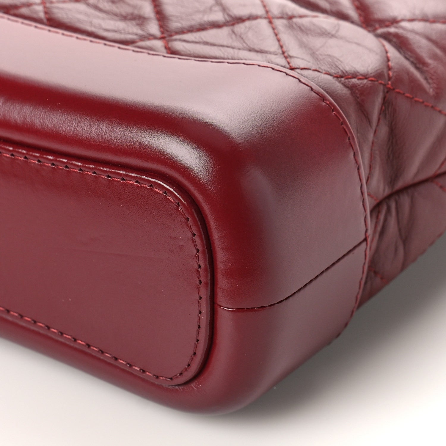 Chanel Aged Calfskin Quilted Small Gabrielle Hobo Burgundy 9 of 9