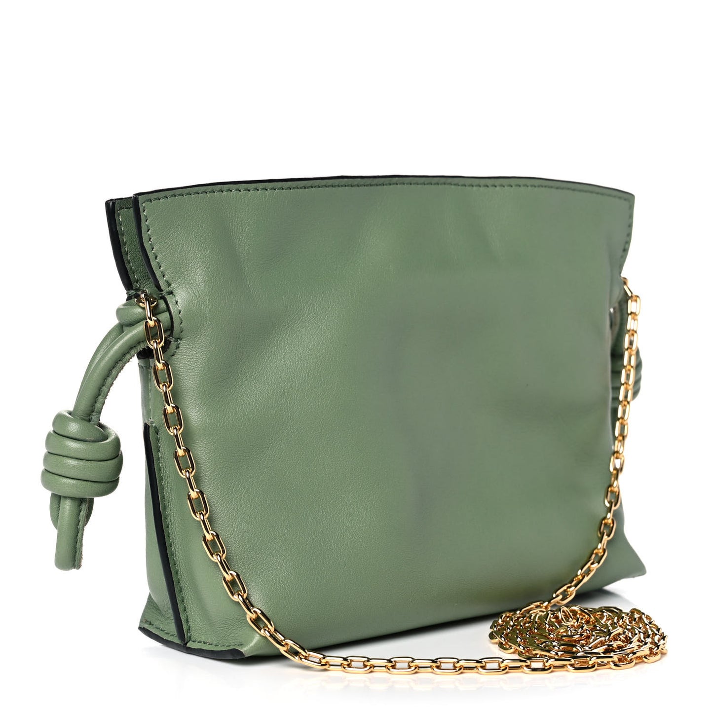 Calfskin Nano Flamenco Knot Clutch Rosemary