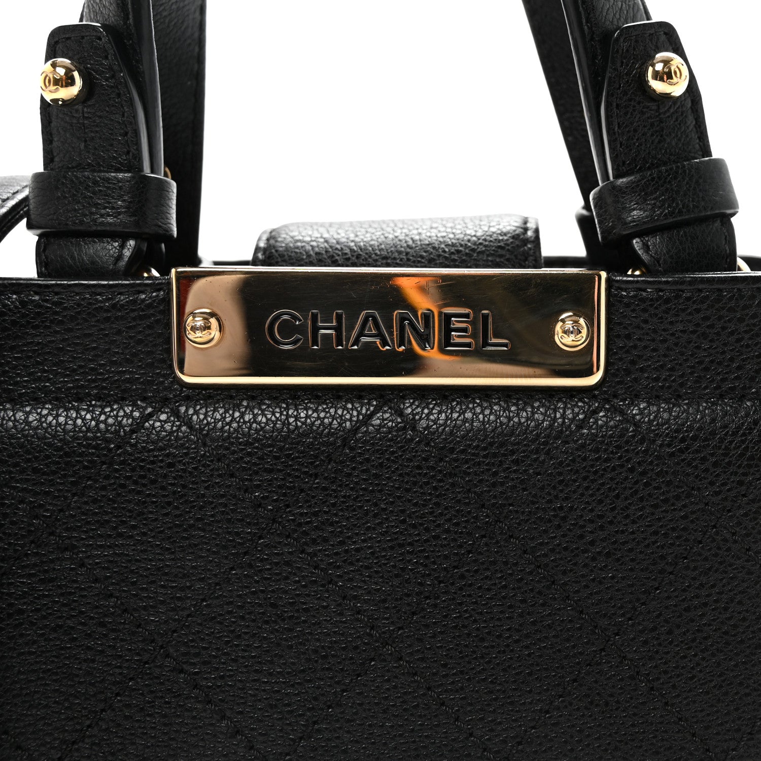 Chanel Grained Calfskin Stitched Mini Label Click Shopper Black 14 of 19