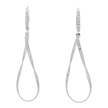 Marco Bicego 18K White Gold Diamond Marrakech Drop Earrings 1 of 4