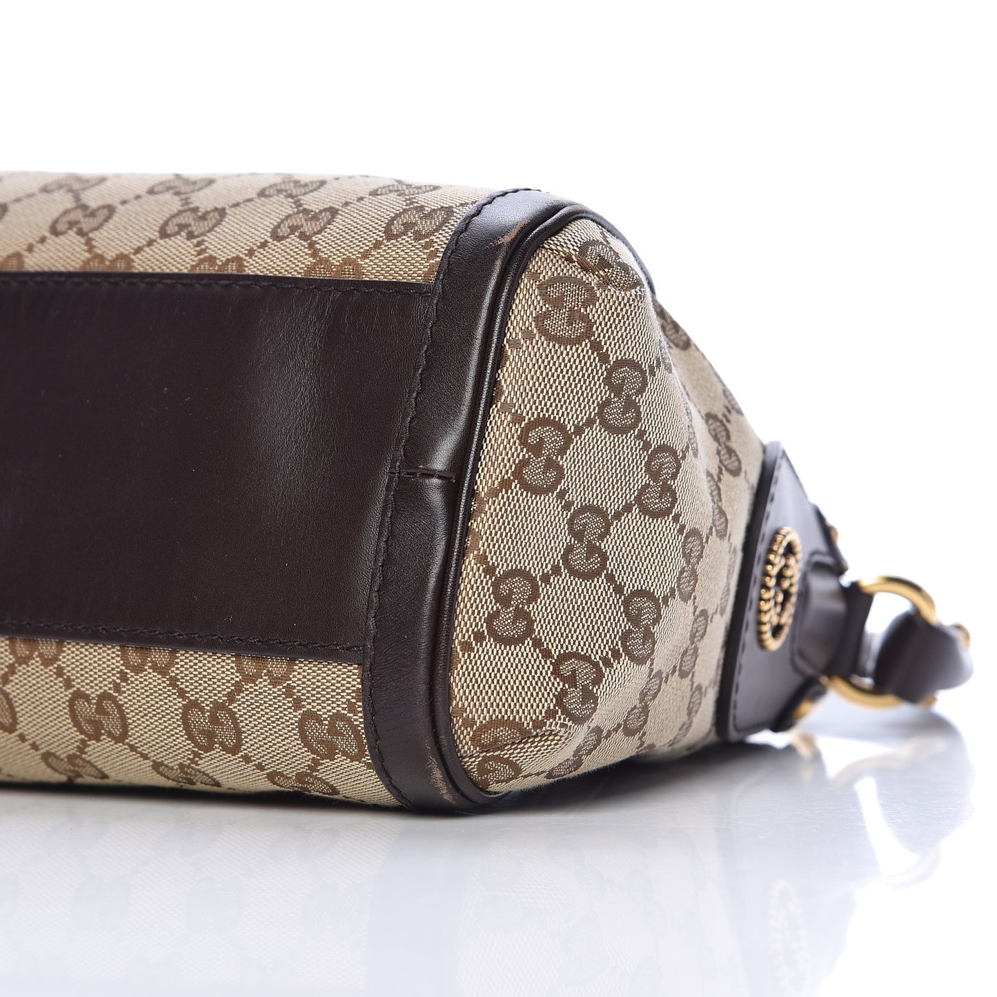 Monogram Small Scarlett Studded Interlocking G Hobo Dark Brown