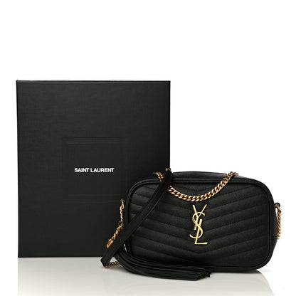 Saint Laurent Grain De Poudre Matelasse Monogram Mini Lou Camera Bag Black 11 of 11