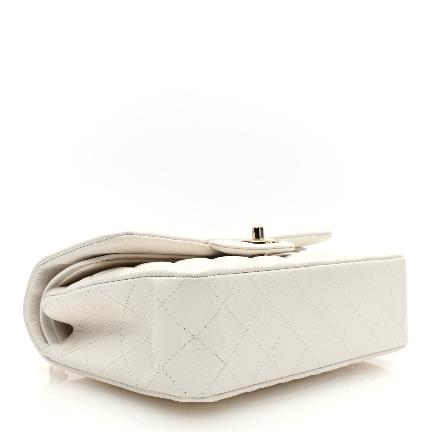 Caviar Quilted Small Double Flap White